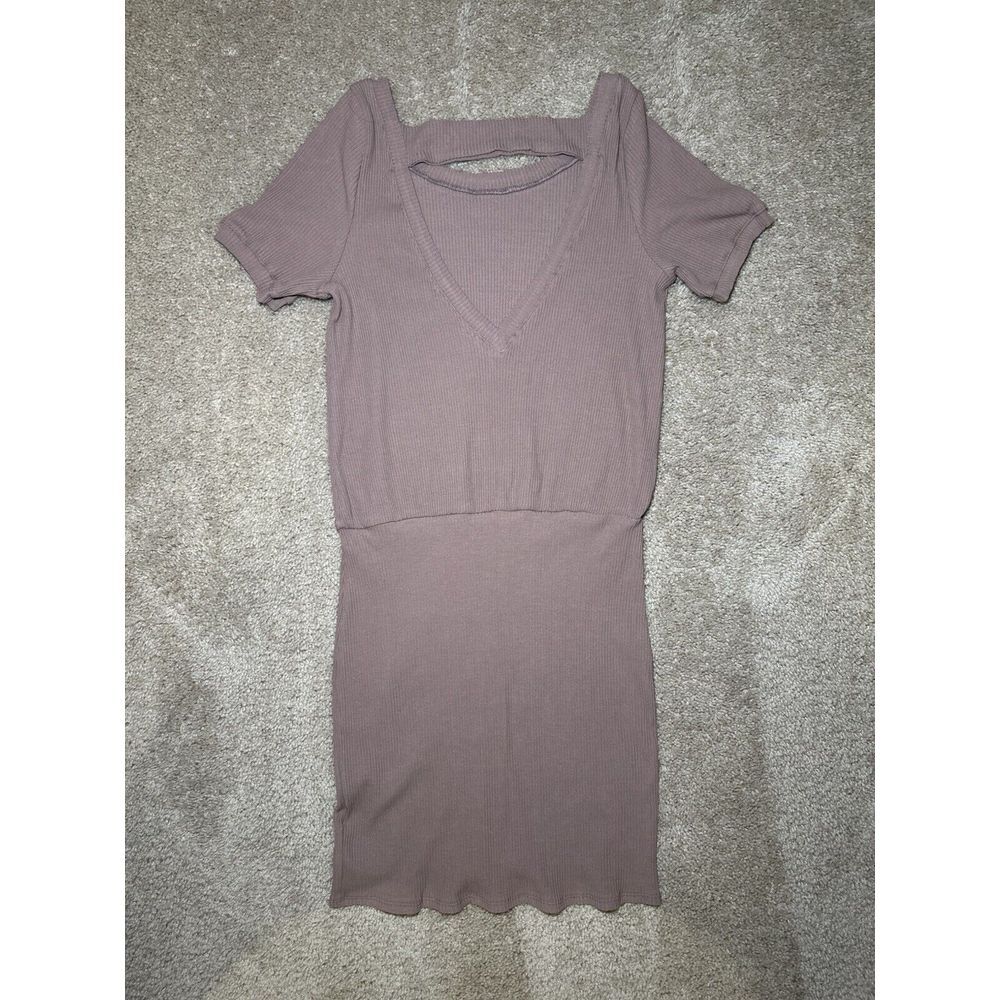 New Free People Large Women FP Beach Neutr Brown Ribbed Maxi Dress